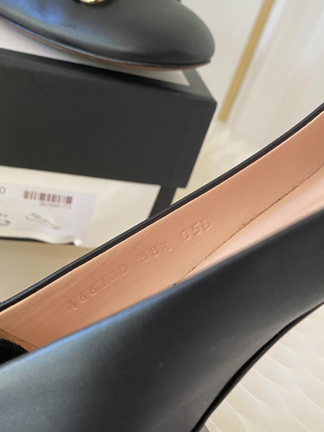 Gucci Black Leather Horsebit Ballet Flats