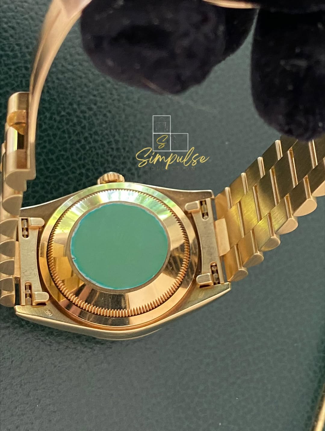 Rolex Day-Date 18k Solid Gold MOP Blue Ice Dial Anniv. Computer Face