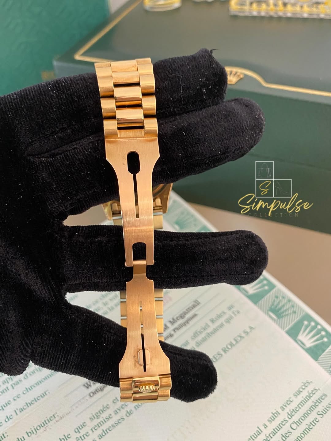 Rolex Day-Date 18k Solid Gold MOP Blue Ice Dial Anniv. Computer Face