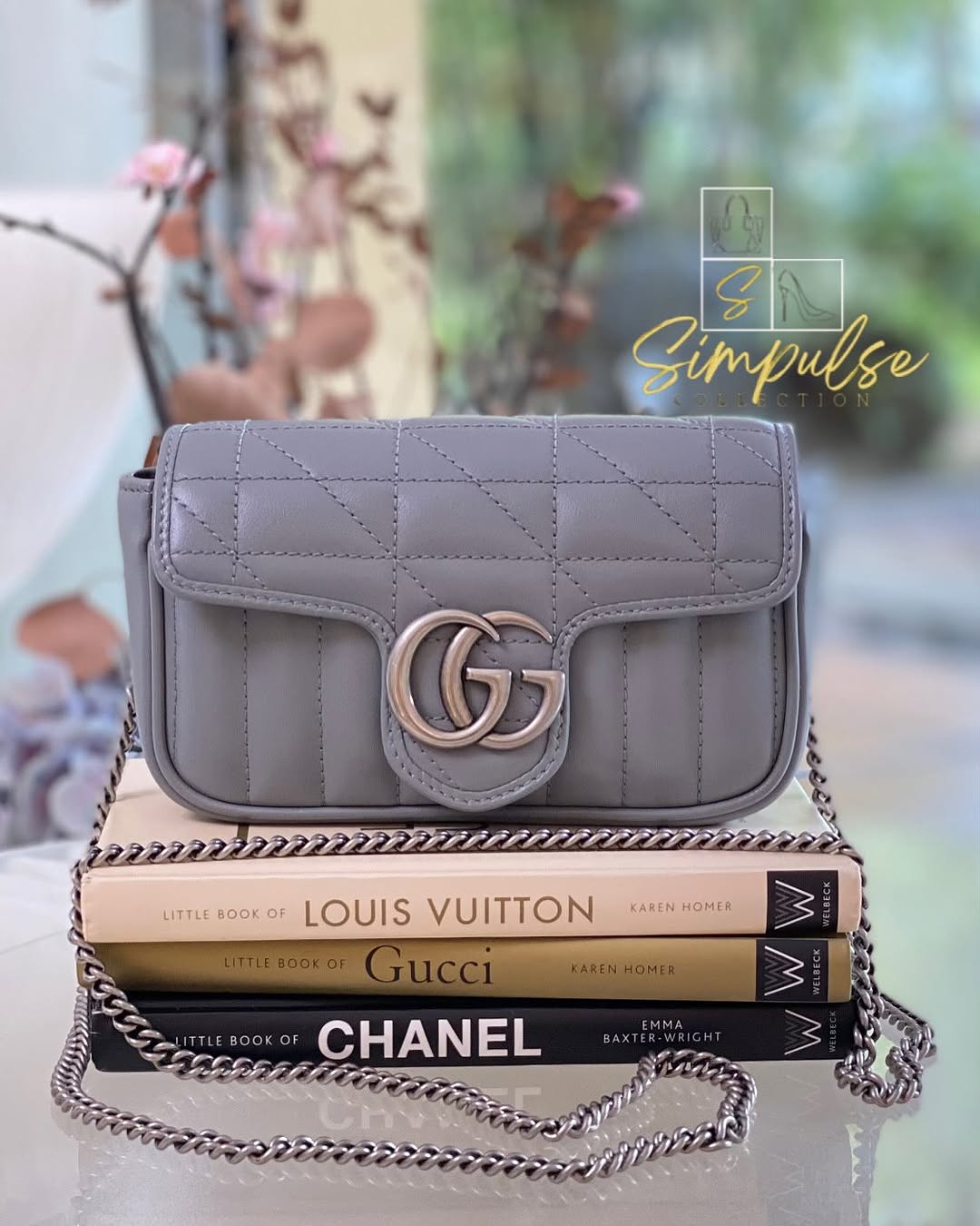 G Marmont Flap Bag Matelasse Mini Gray