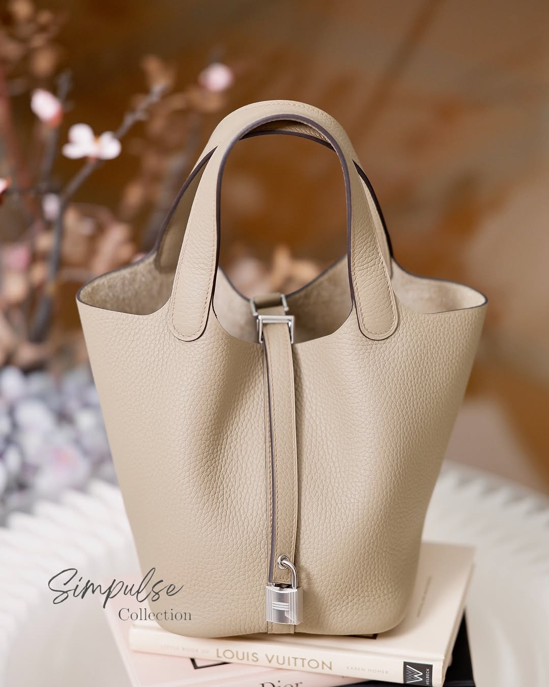 Hermes Pico Lock 18 Beige Marfa