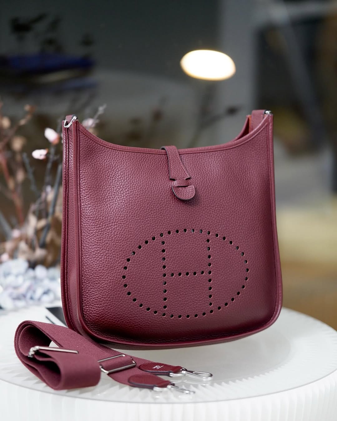 Hermes Evelyne PM3 Burgundy