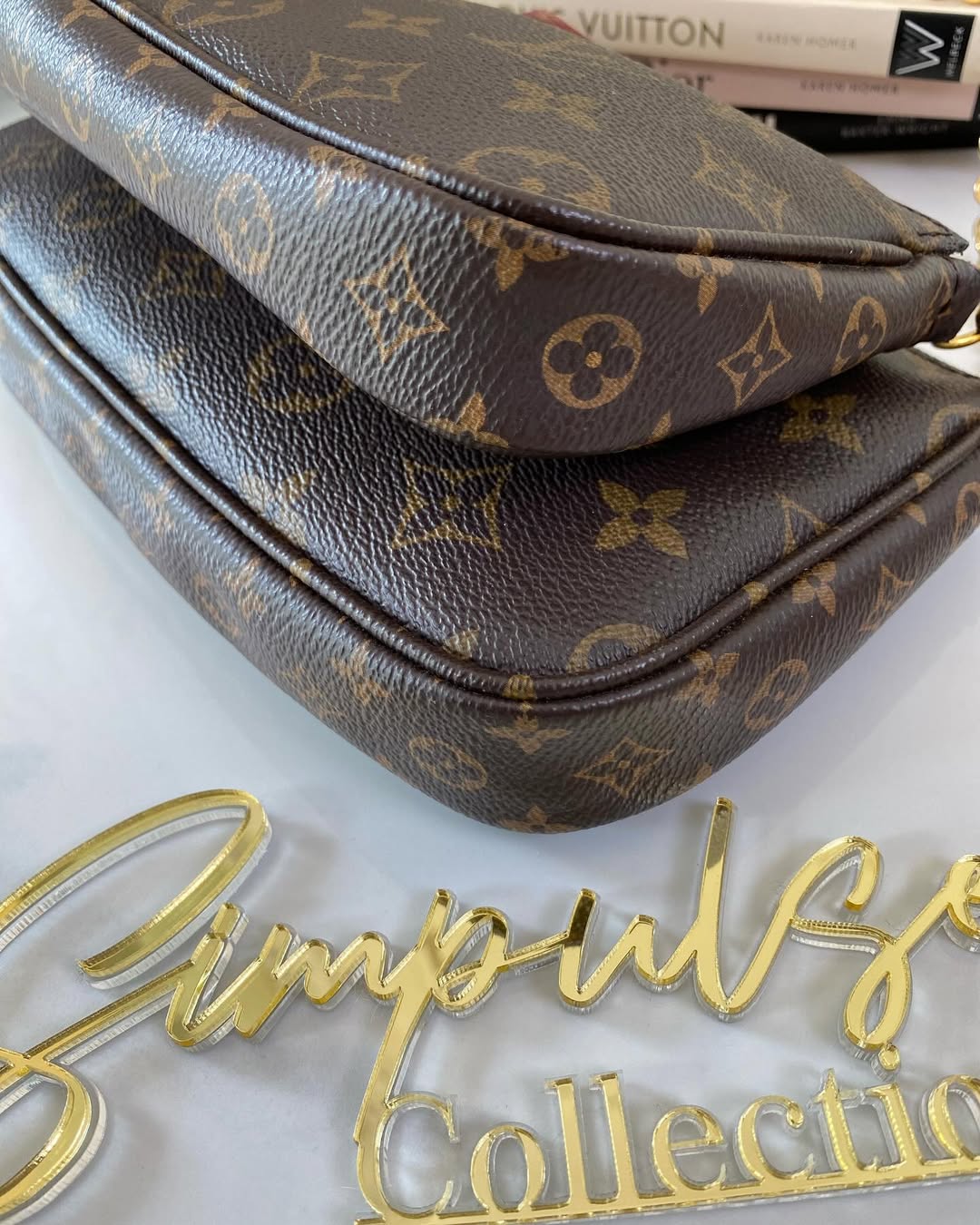 L V Multi pochette Monogram Army Green Strap