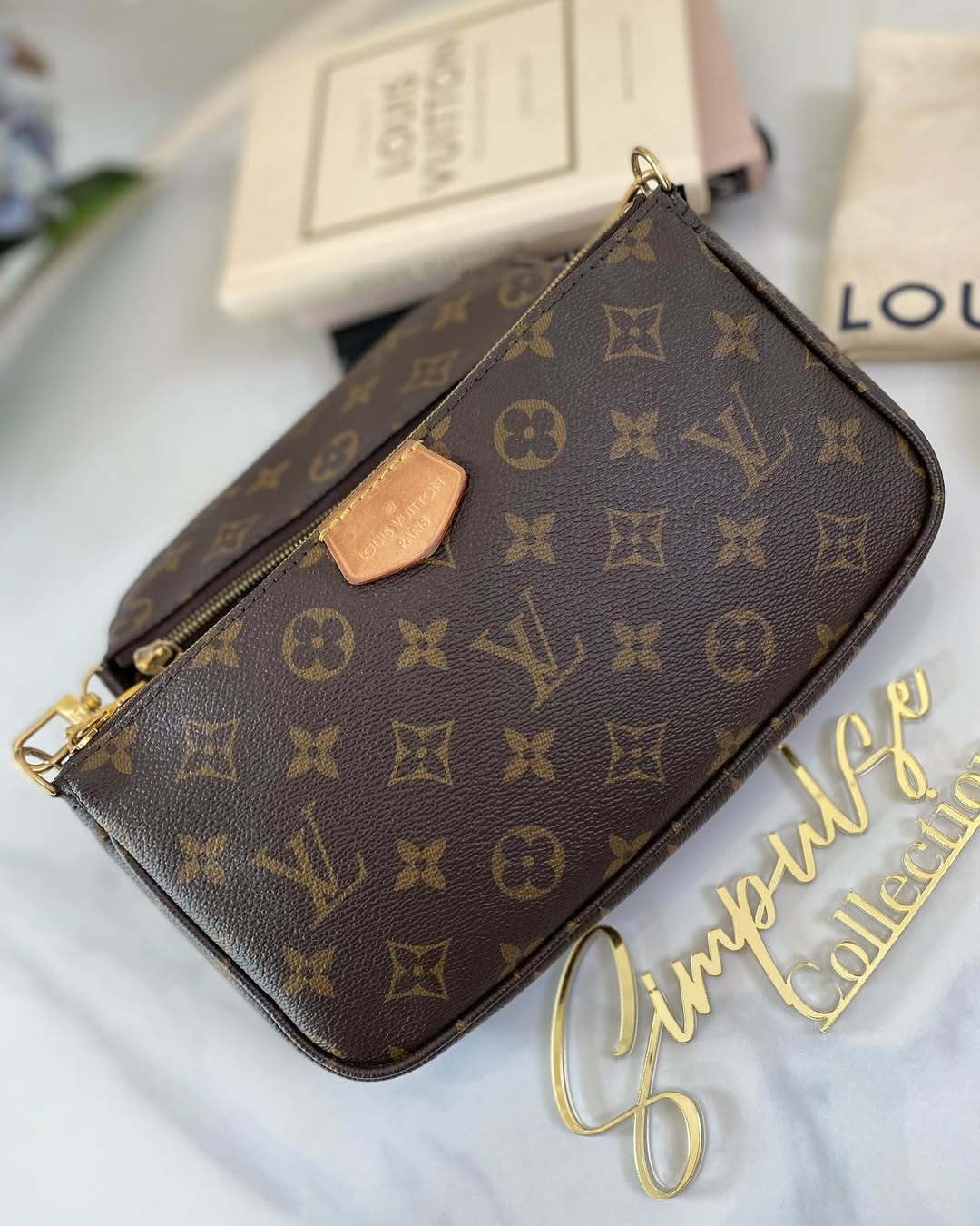 L V Multi pochette Monogram Army Green Strap