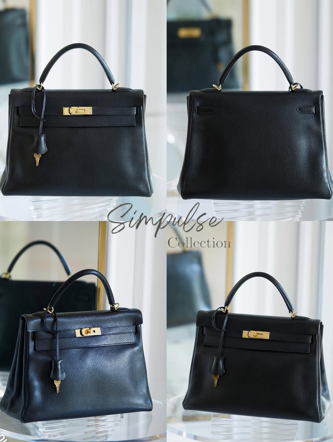 Hermes Kelly 32 Black GHW