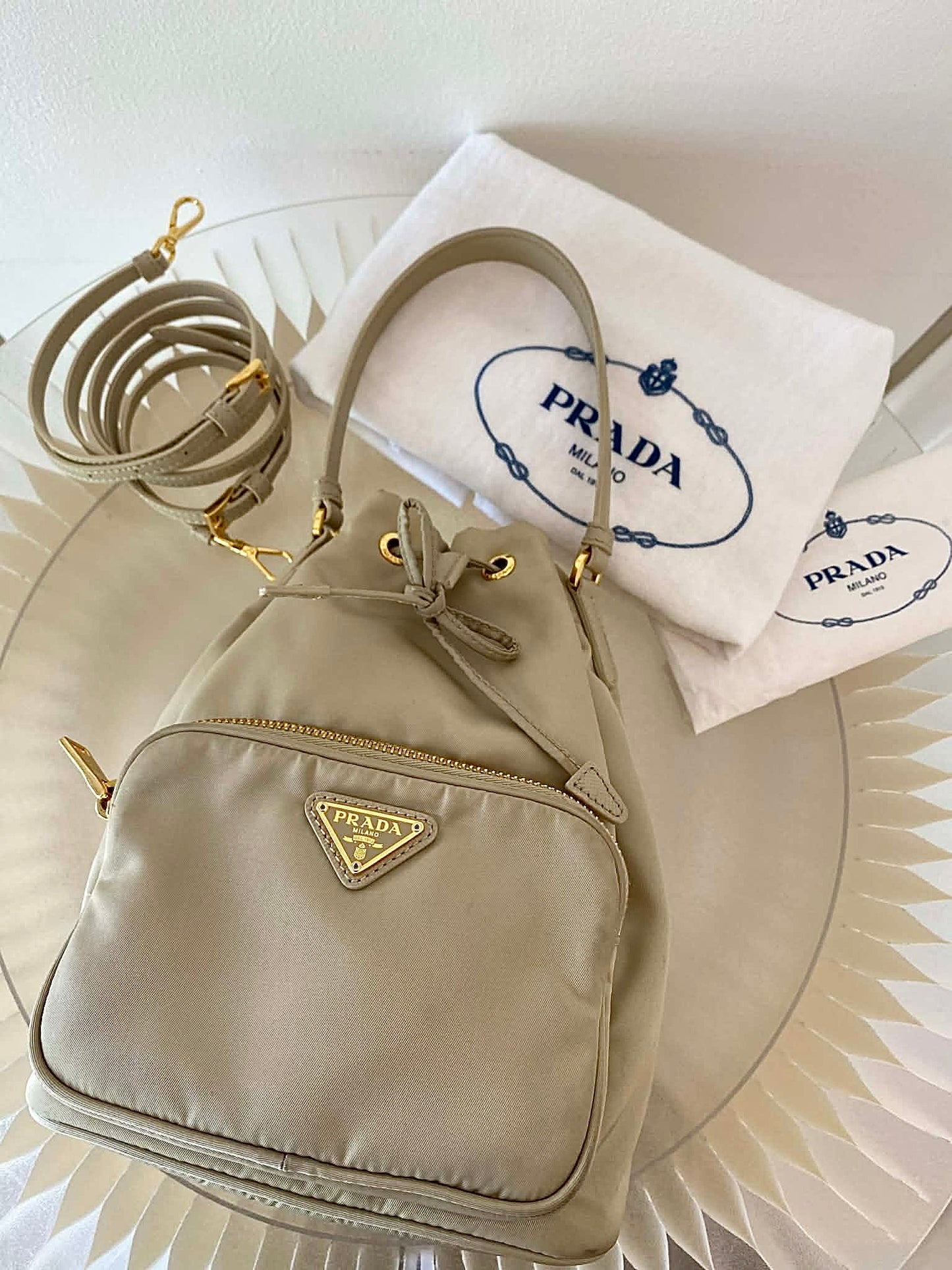 PRADA Duet Re-Nylon Bucket Bag