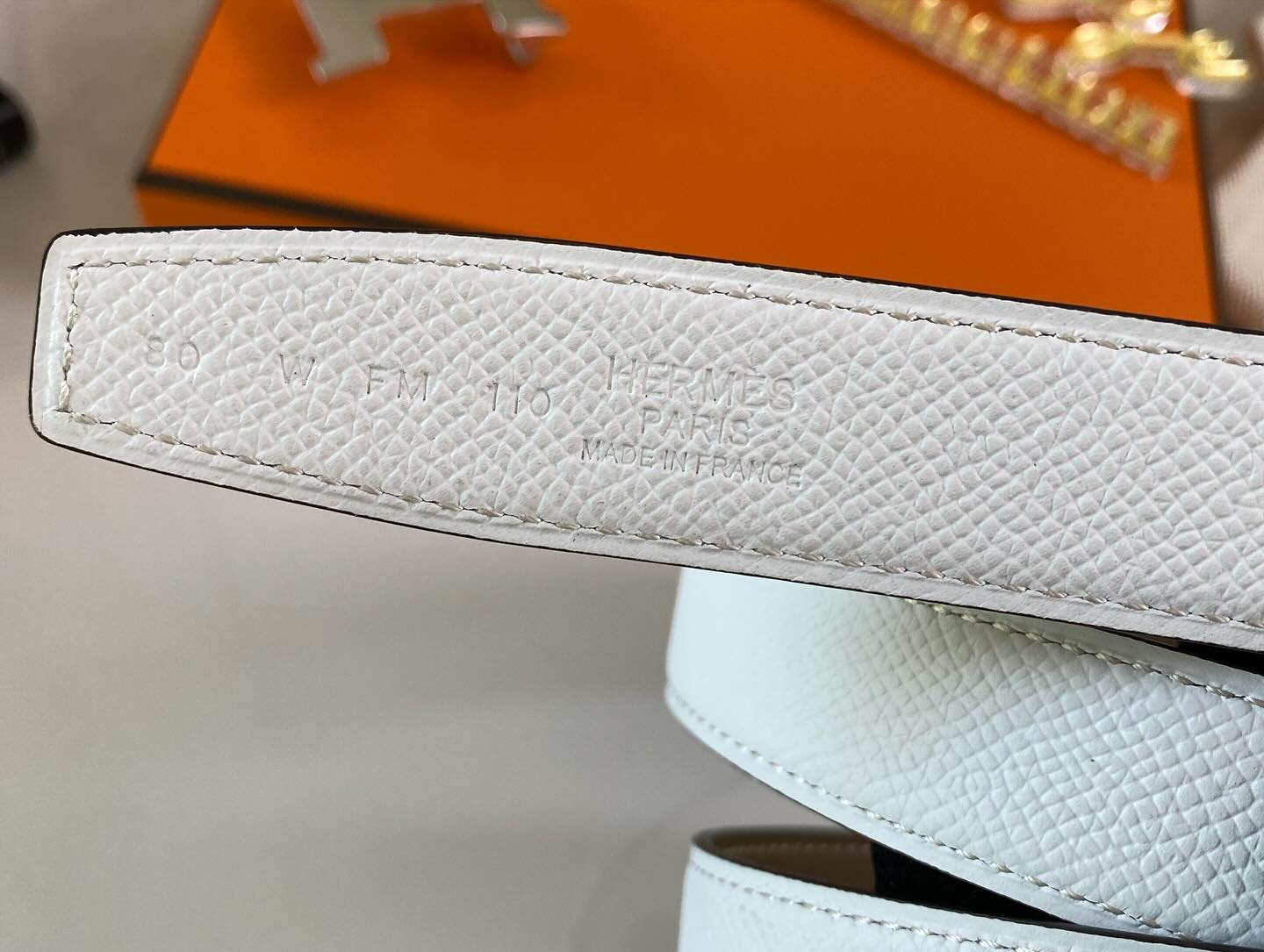 Hermes Reversible Etoupe/White Belt
