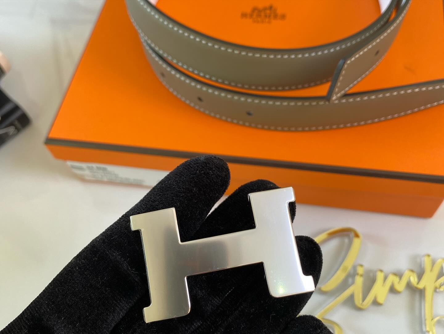 Hermes Reversible Etoupe/White Belt