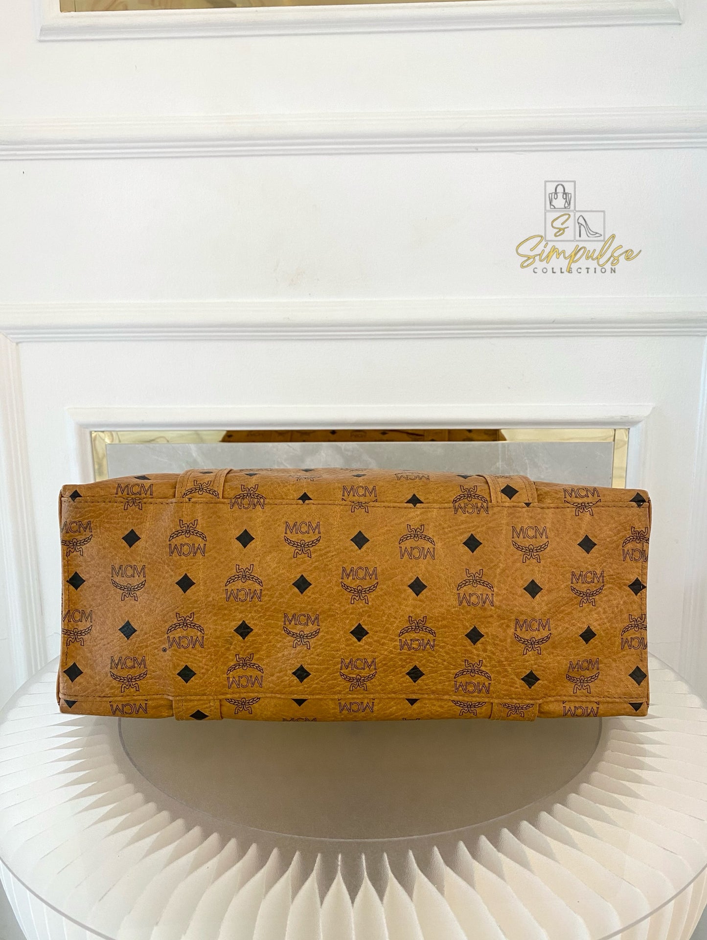 MCM Visetos Monogram Brown Tote Bag