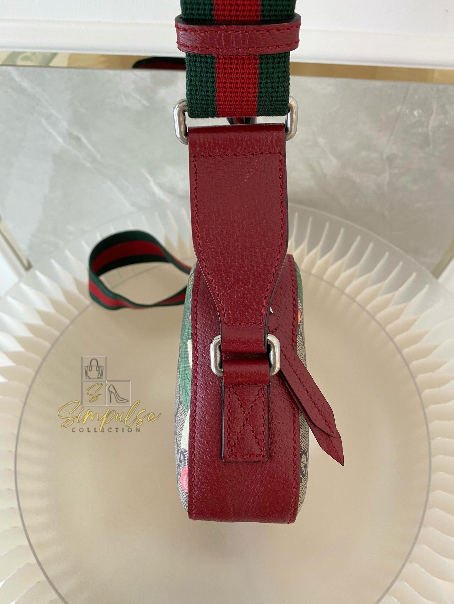 Gucci GG Supreme Monogram Tian Web Small Camera Bag