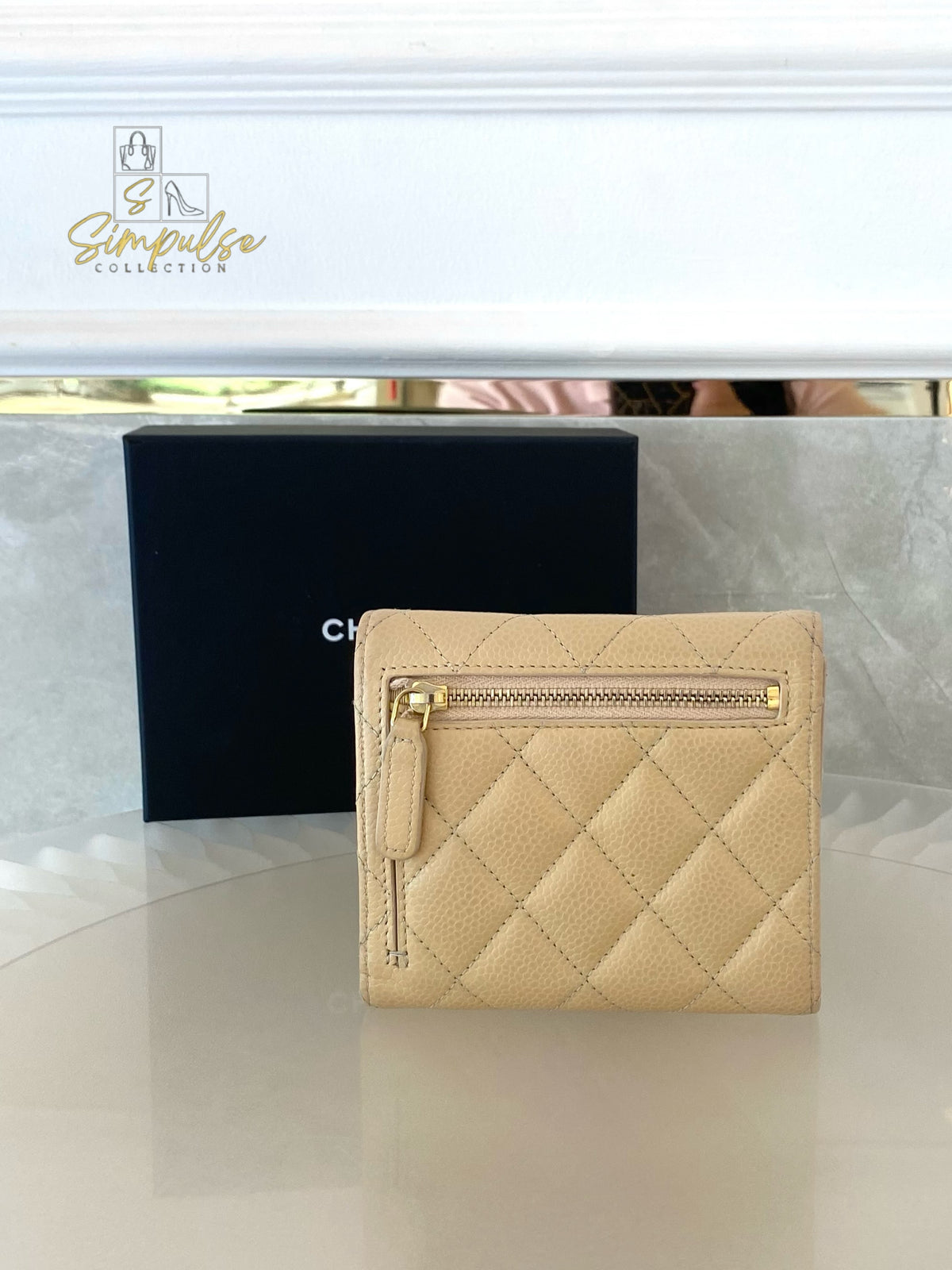 Chanel Trifold Beige Claire