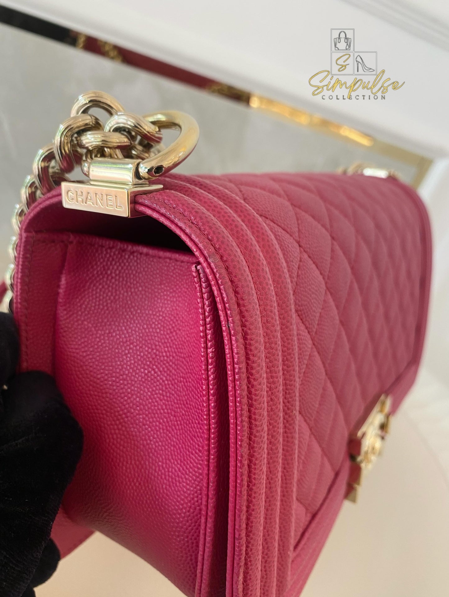 Chanel Leboy Caviar Pink Old Medium GHW