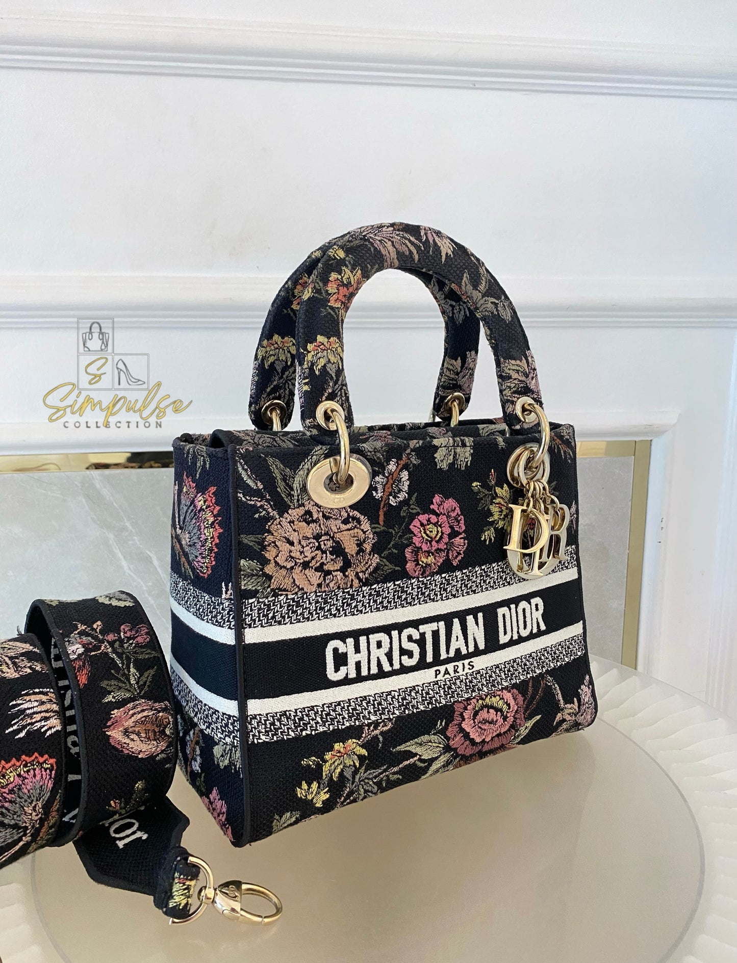 DIOR D-LITE OBLIQUE MEDIUM BLACK