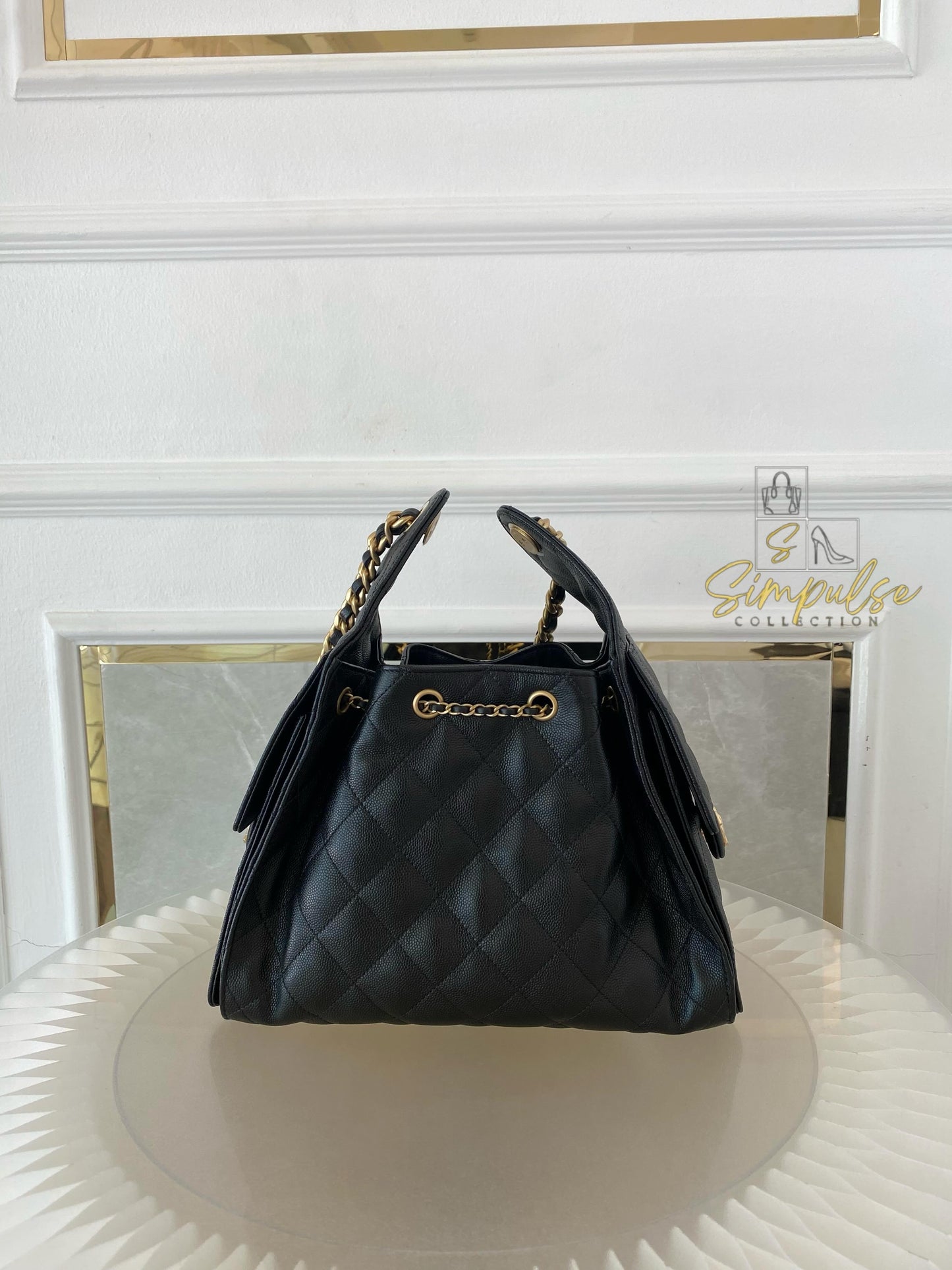 Chanel C25 Small Caviar Black GHW