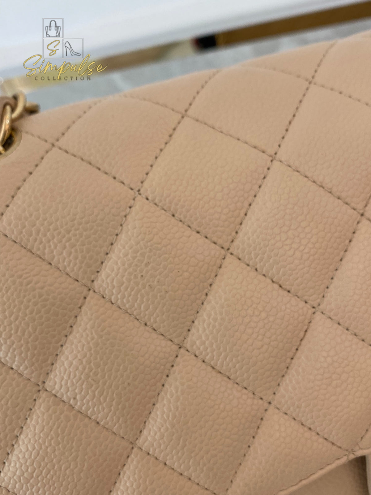 CHANEL JUMBO DOUBLE FLAP BEIGE CAVIAR