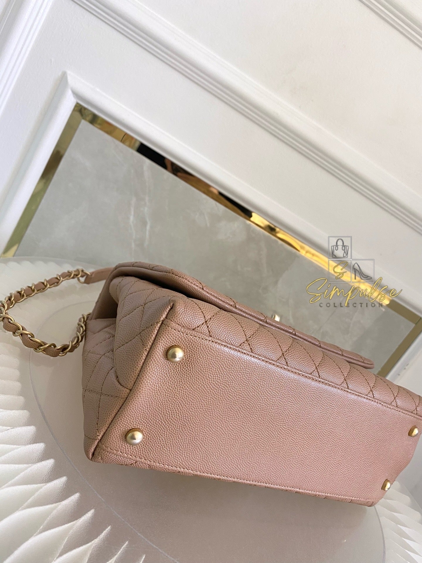 Chanel Coco Lizard Medium Top Handle