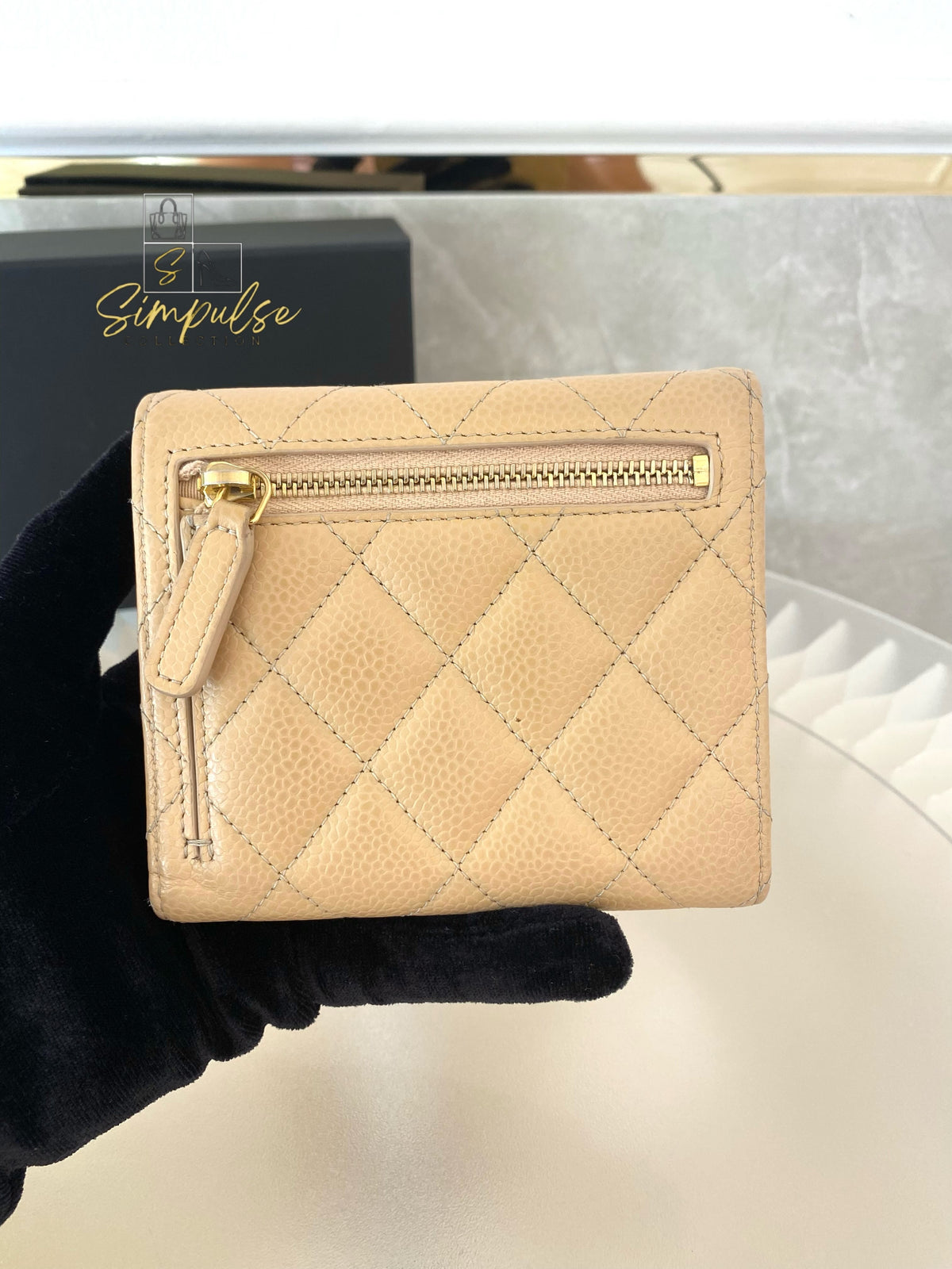 Chanel Trifold Beige Claire