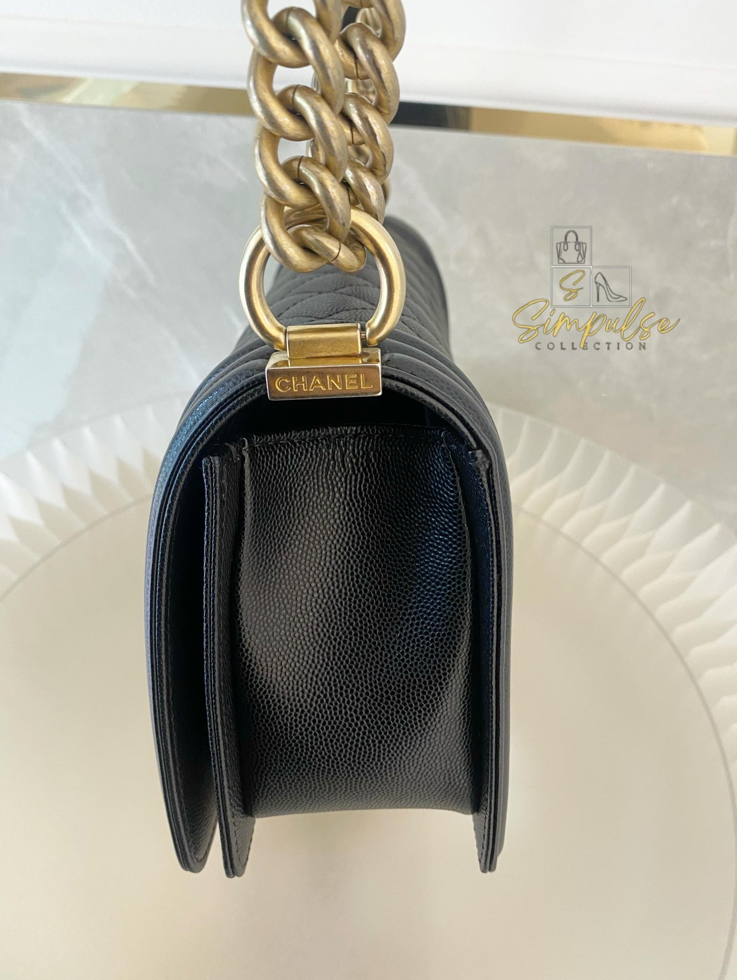 Chanel Leboy Old Medium Caviar Black GHW
