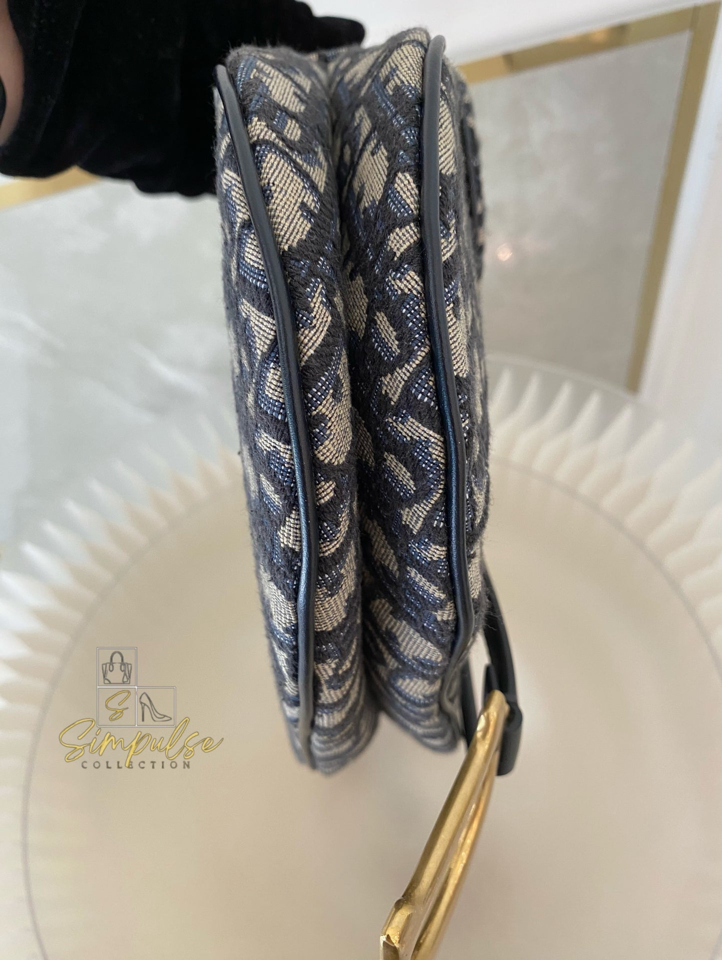 Dior Saddle Medium Blue in GHW