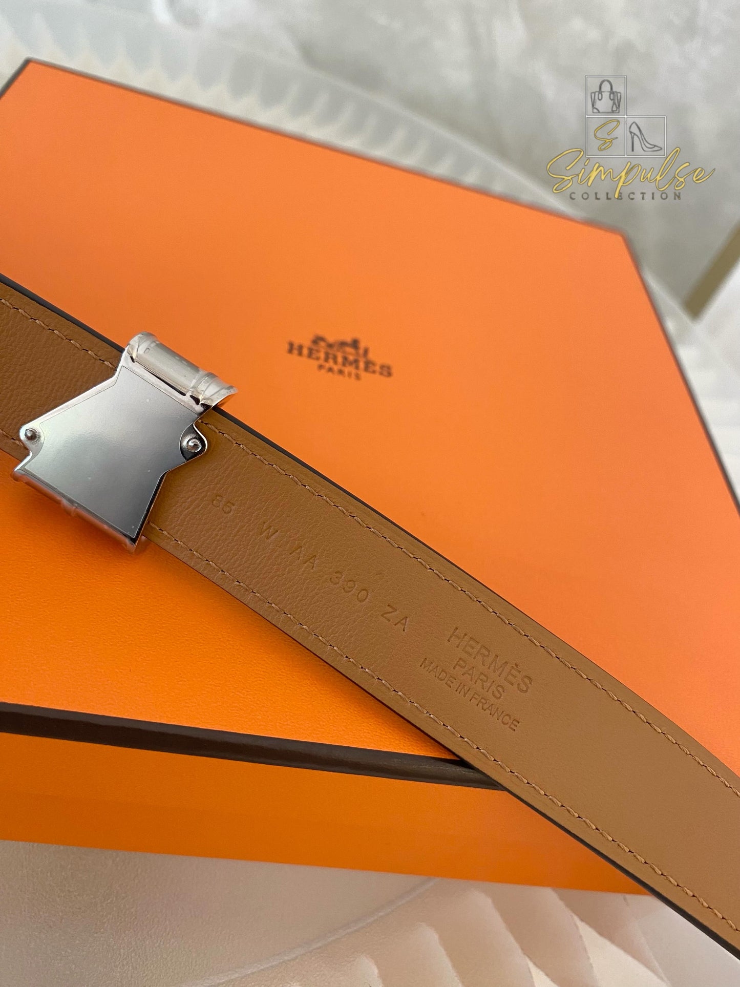 Hermes Gold Tan Belt