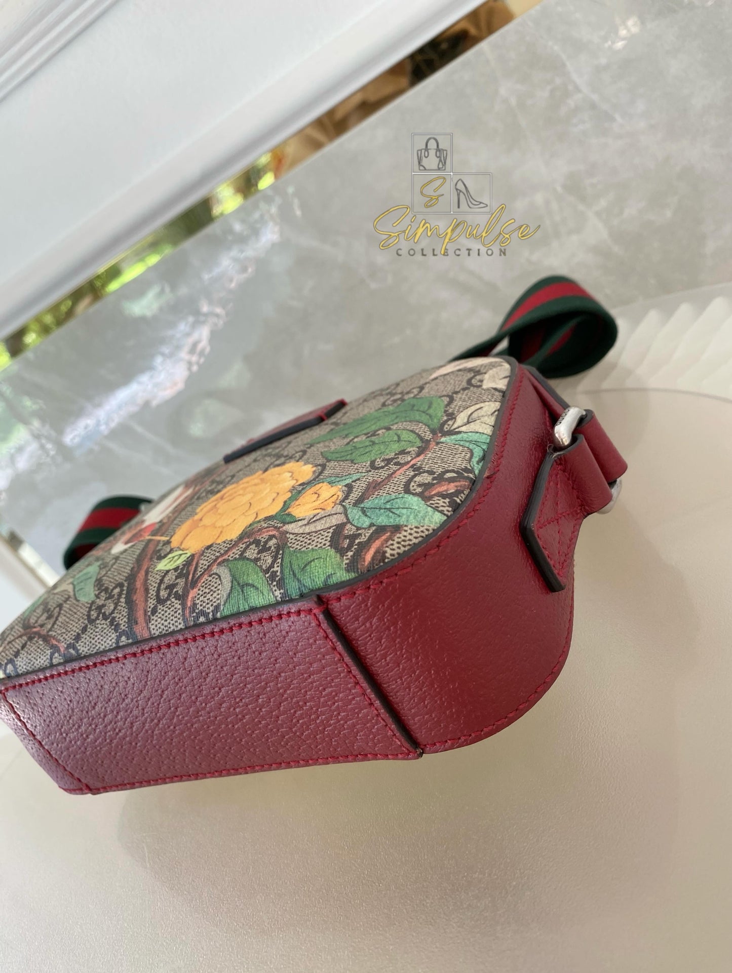 Gucci GG Supreme Monogram Tian Web Small Camera Bag