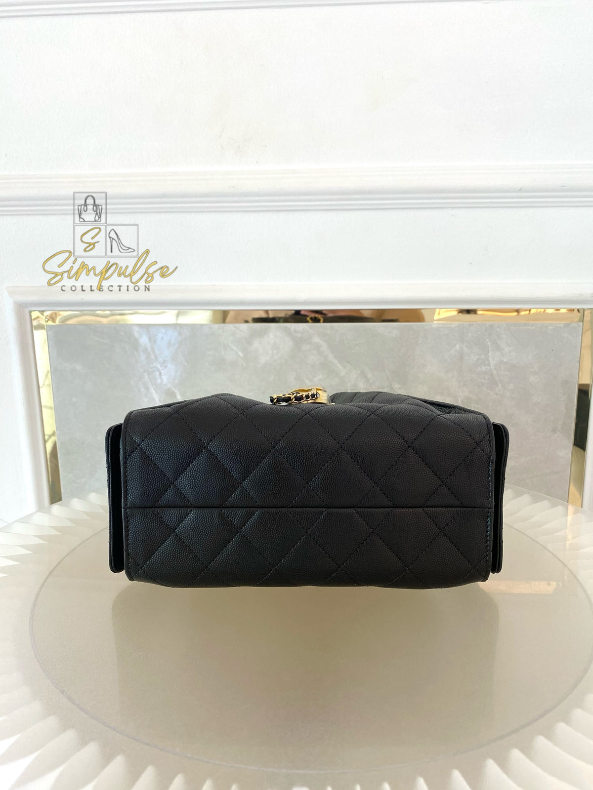 CHANEL C25 MINI CAVIAR BLACK GHW