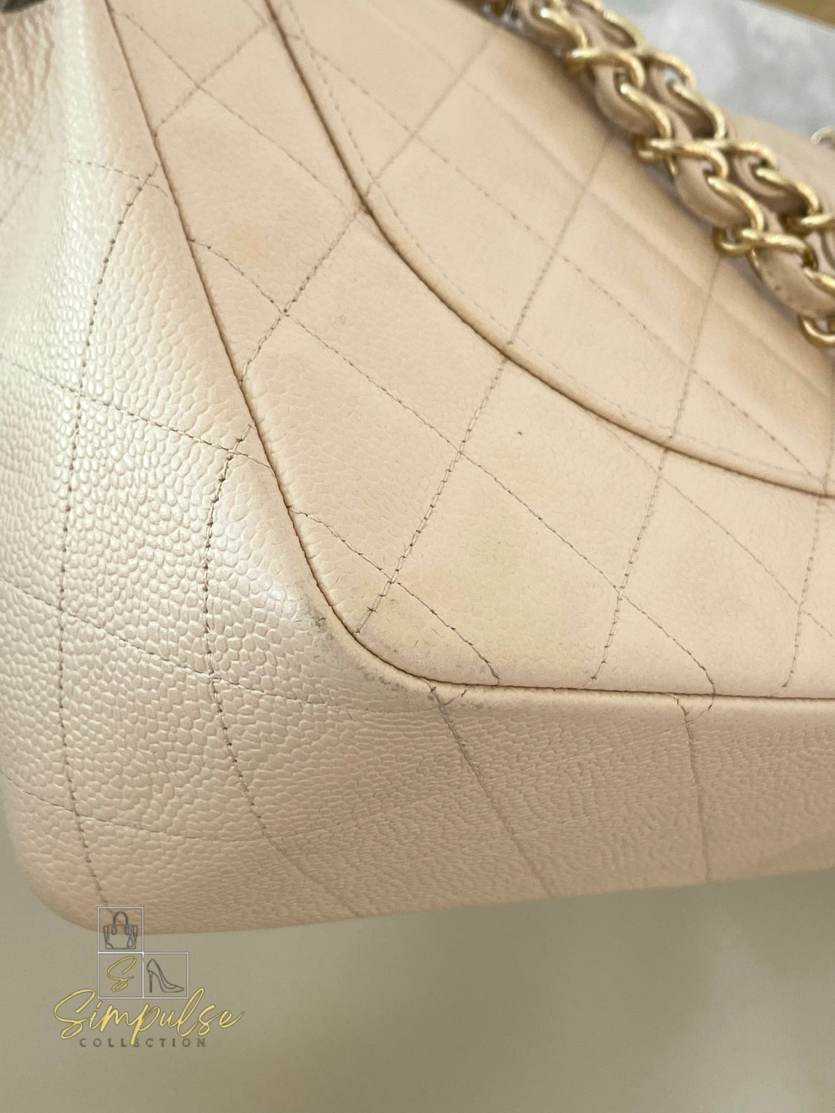 CHANEL JUMBO DOUBLE FLAP BEIGE CAVIAR