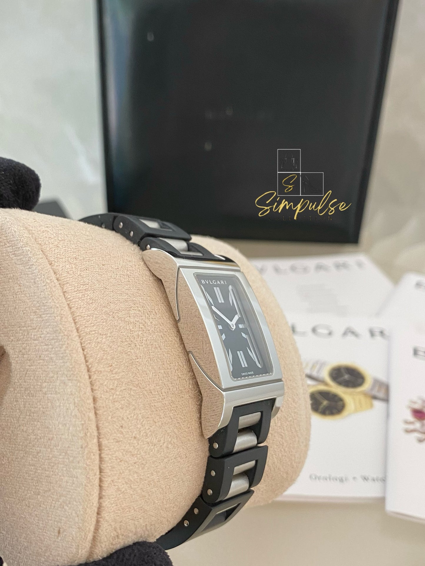 Bvlgari Rettangolo Black Dial