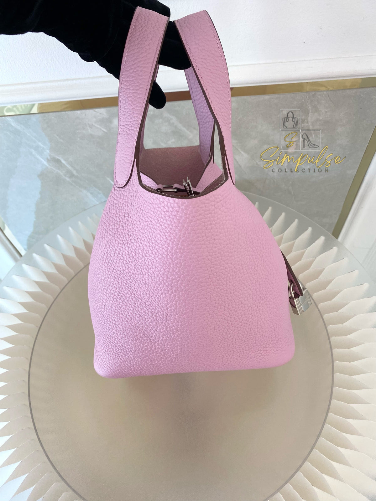 HERMES PICOTIN 18 MAUVE SYLVESTRE CLEMENCE PALLADIUM HARDWARE