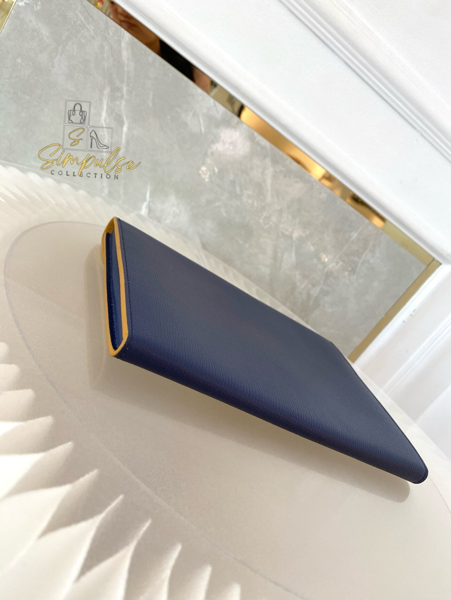 Salvatore Ferragamo Navy Blue Envelope