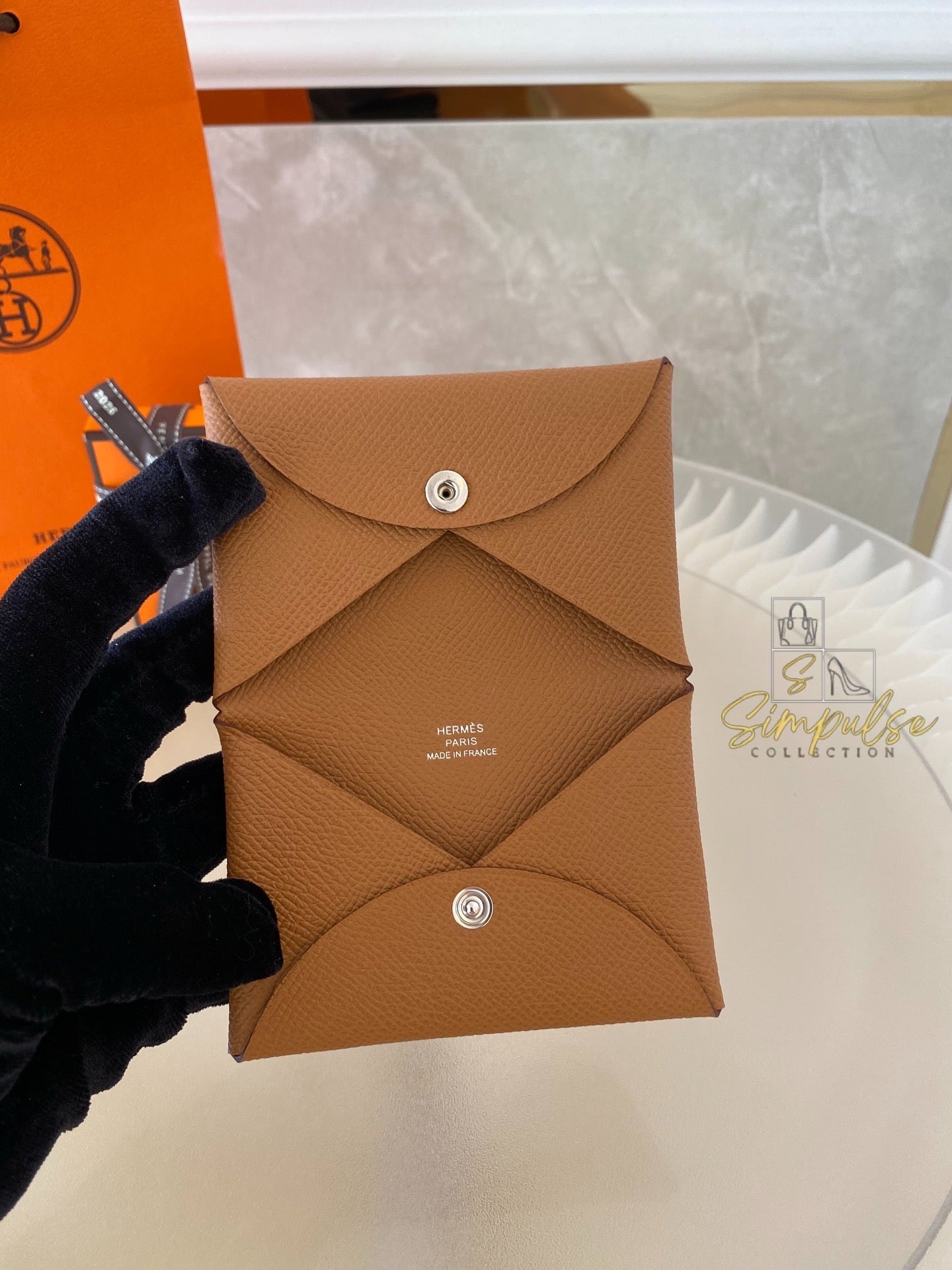 Hermes Calvi Gold Tan