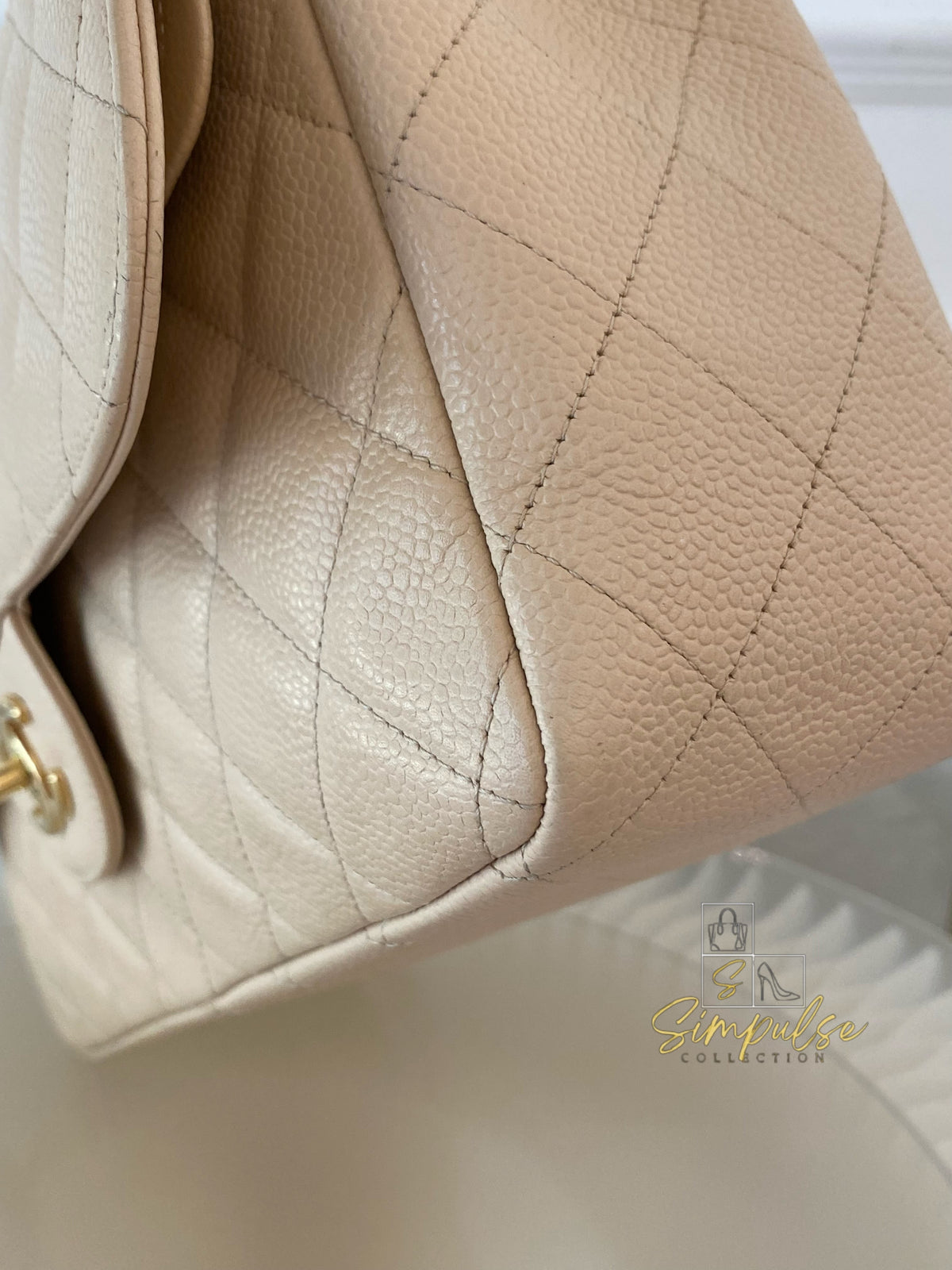 CHANEL JUMBO DOUBLE FLAP BEIGE CAVIAR