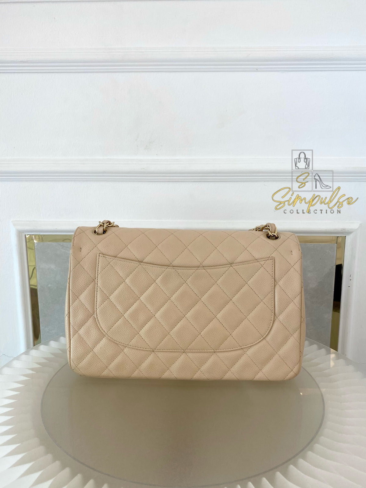 CHANEL JUMBO DOUBLE FLAP BEIGE CAVIAR