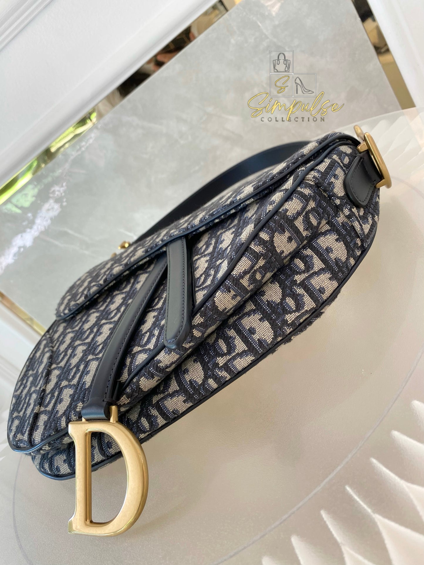 Dior Saddle Medium Blue in GHW