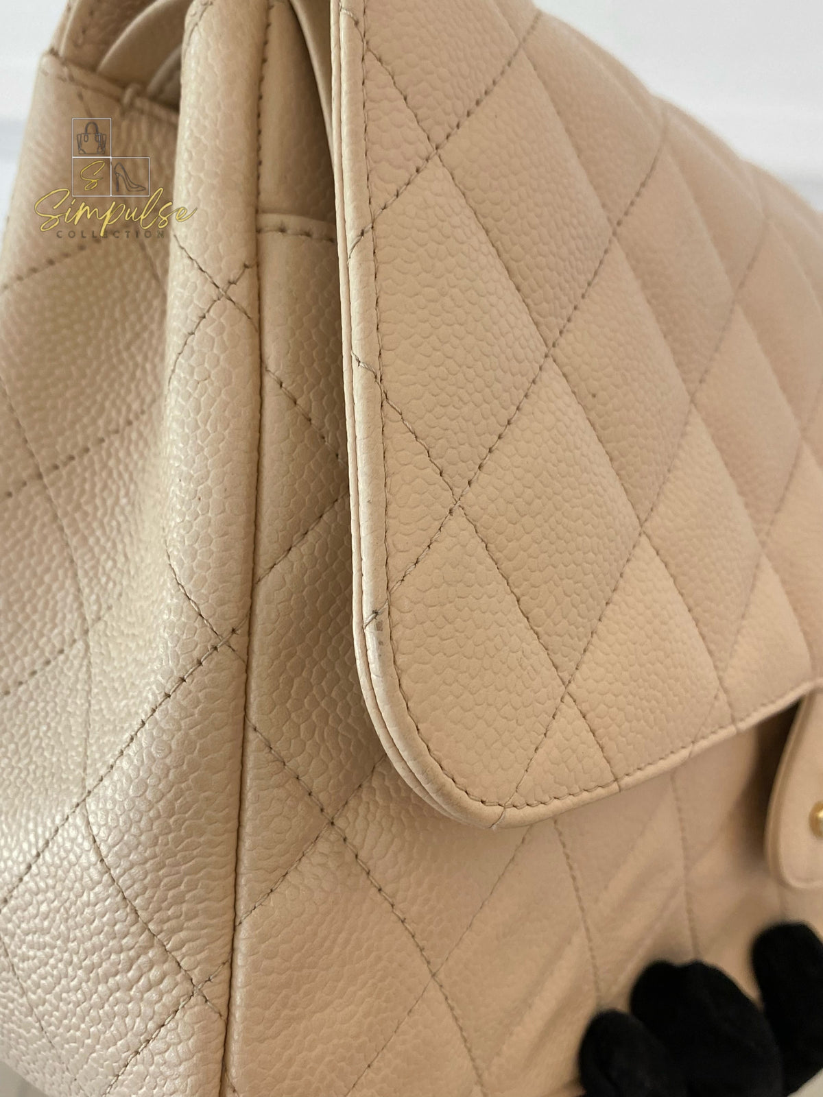 CHANEL JUMBO DOUBLE FLAP BEIGE CAVIAR