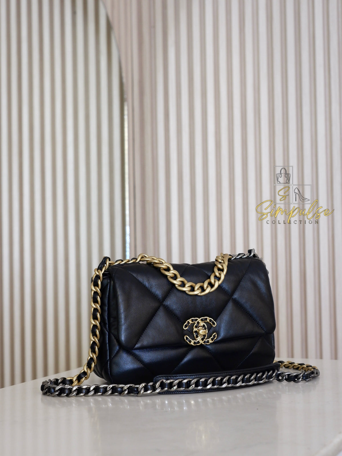 CHANEL C19 SMALL BLACK