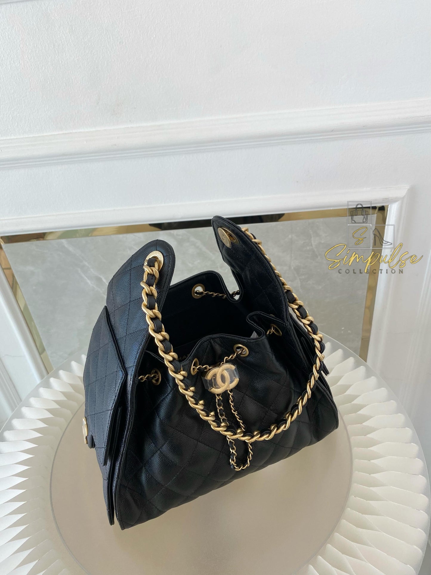Chanel C25 Small Caviar Black GHW
