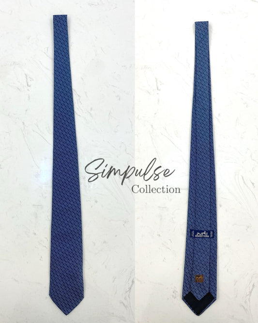 HERMES BLUE SILK TIE