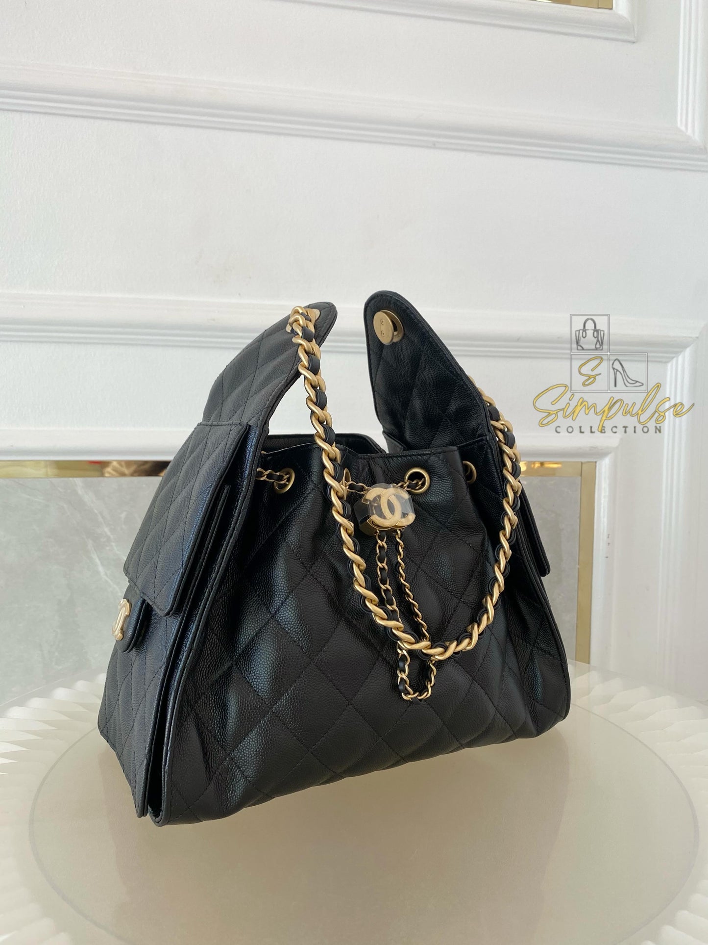 Chanel C25 Small Caviar Black GHW