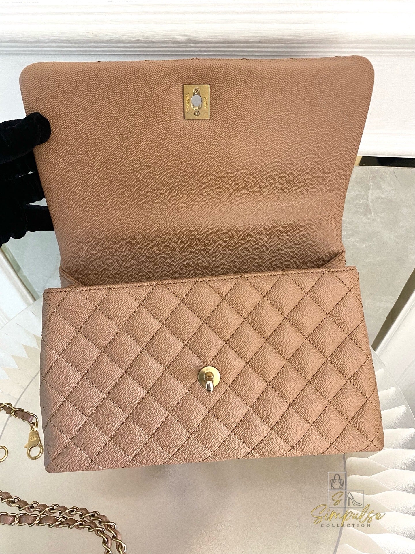 Chanel Coco Lizard Medium Top Handle