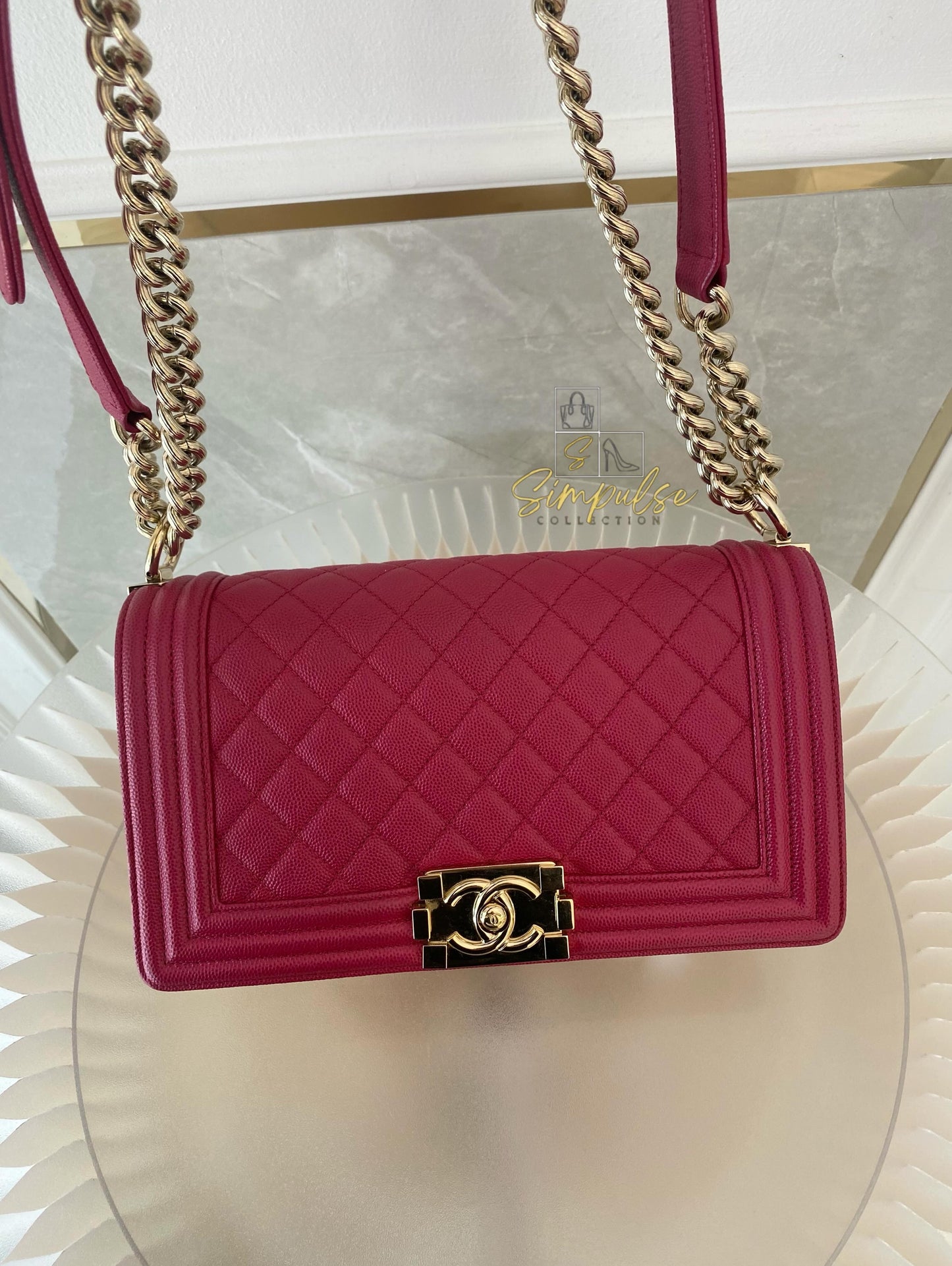 Chanel Leboy Caviar Pink Old Medium GHW