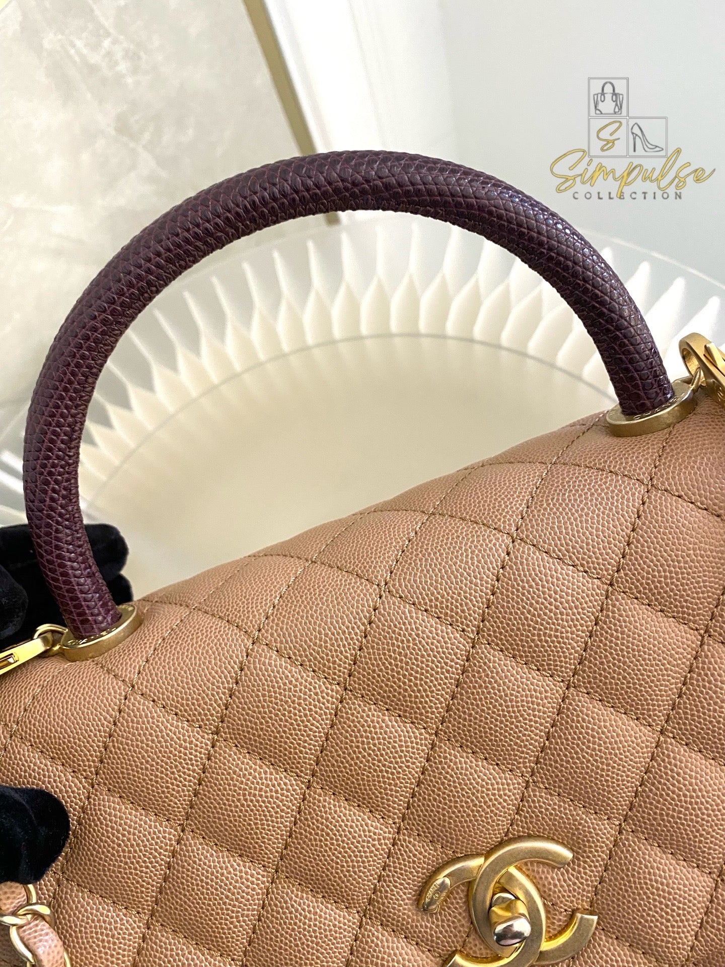 Chanel Coco Lizard Medium Top Handle
