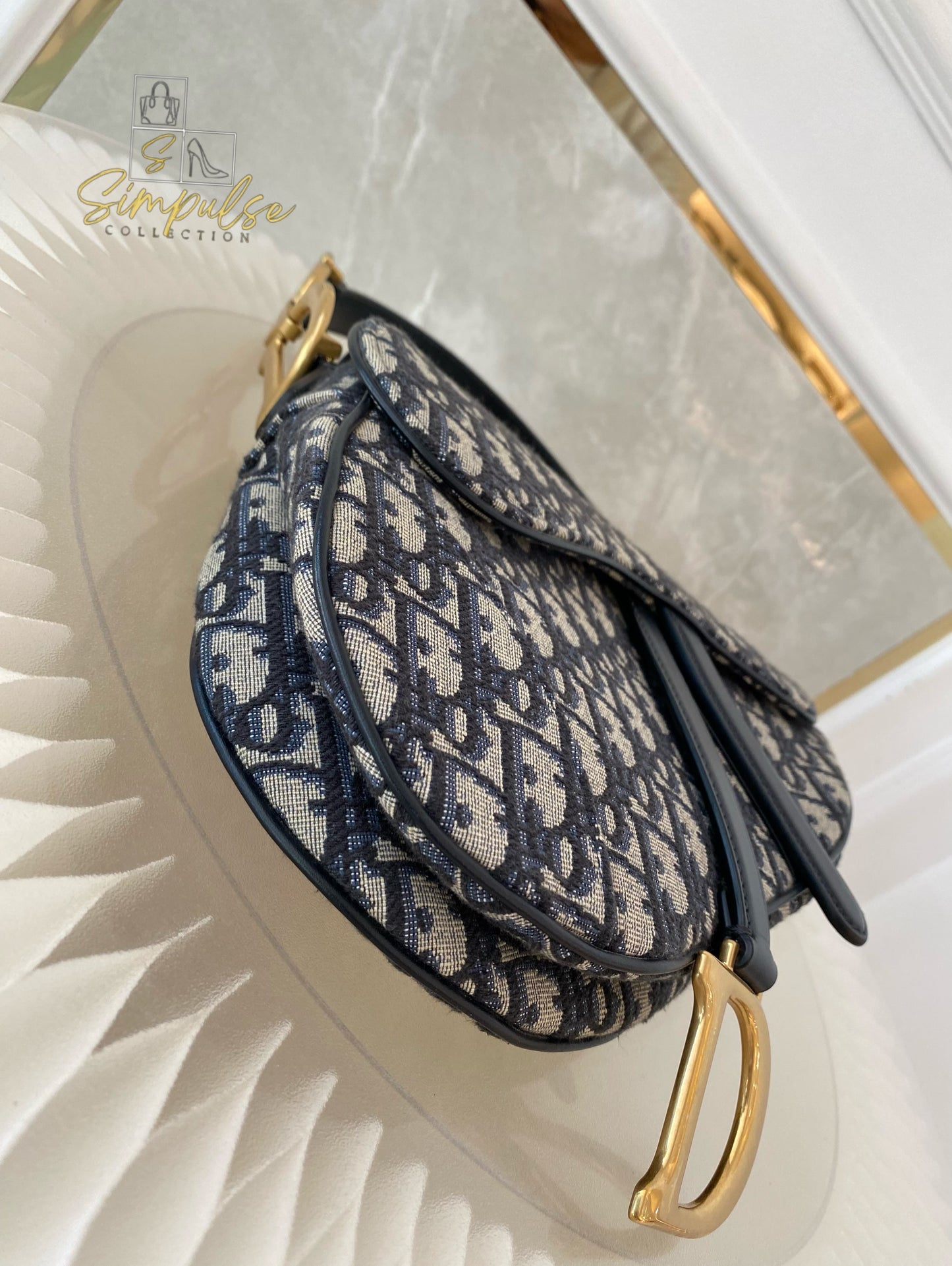 Dior Saddle Medium Blue in GHW