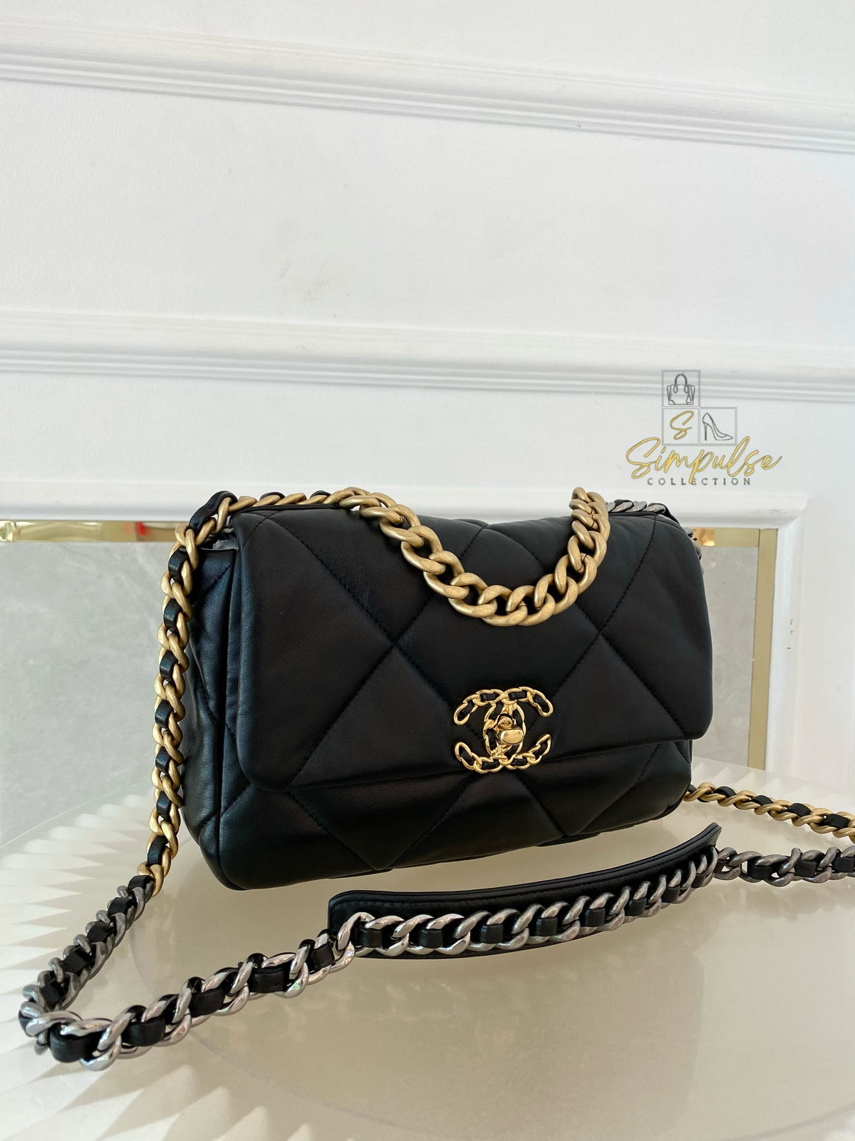 CHANEL C19 SMALL BLACK