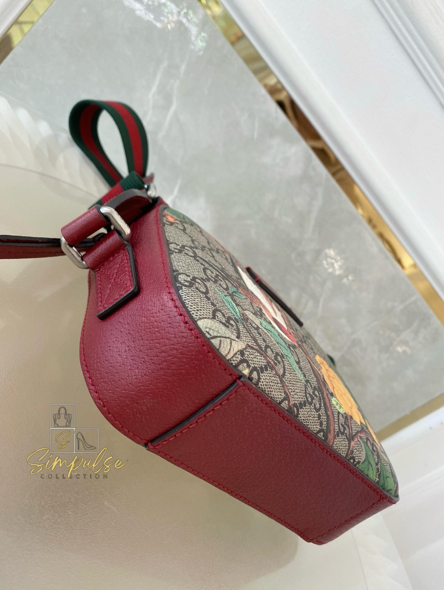 Gucci GG Supreme Monogram Tian Web Small Camera Bag