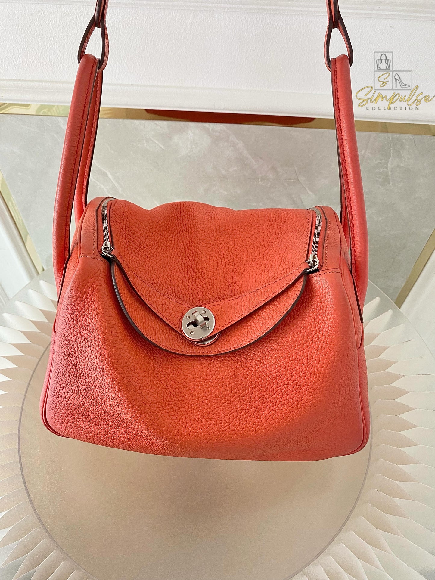 Hermes Lindy 26 in Rose Jaipur PHW