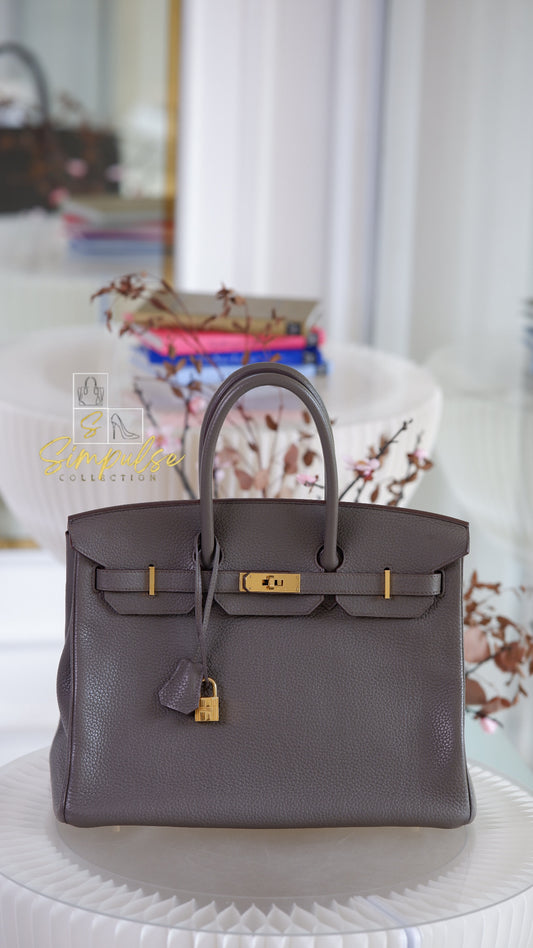 Hermes Birkin 35 Etain GHW