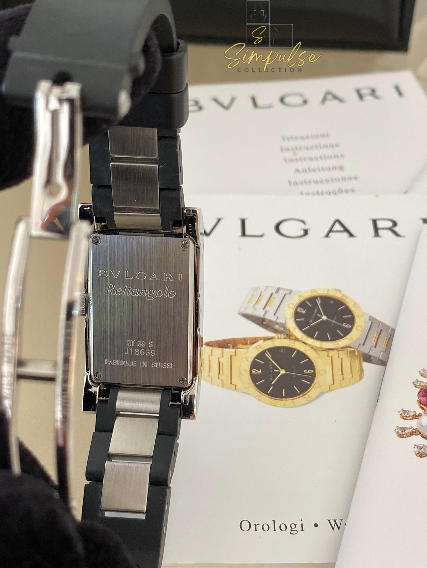 Bvlgari Rettangolo Black Dial