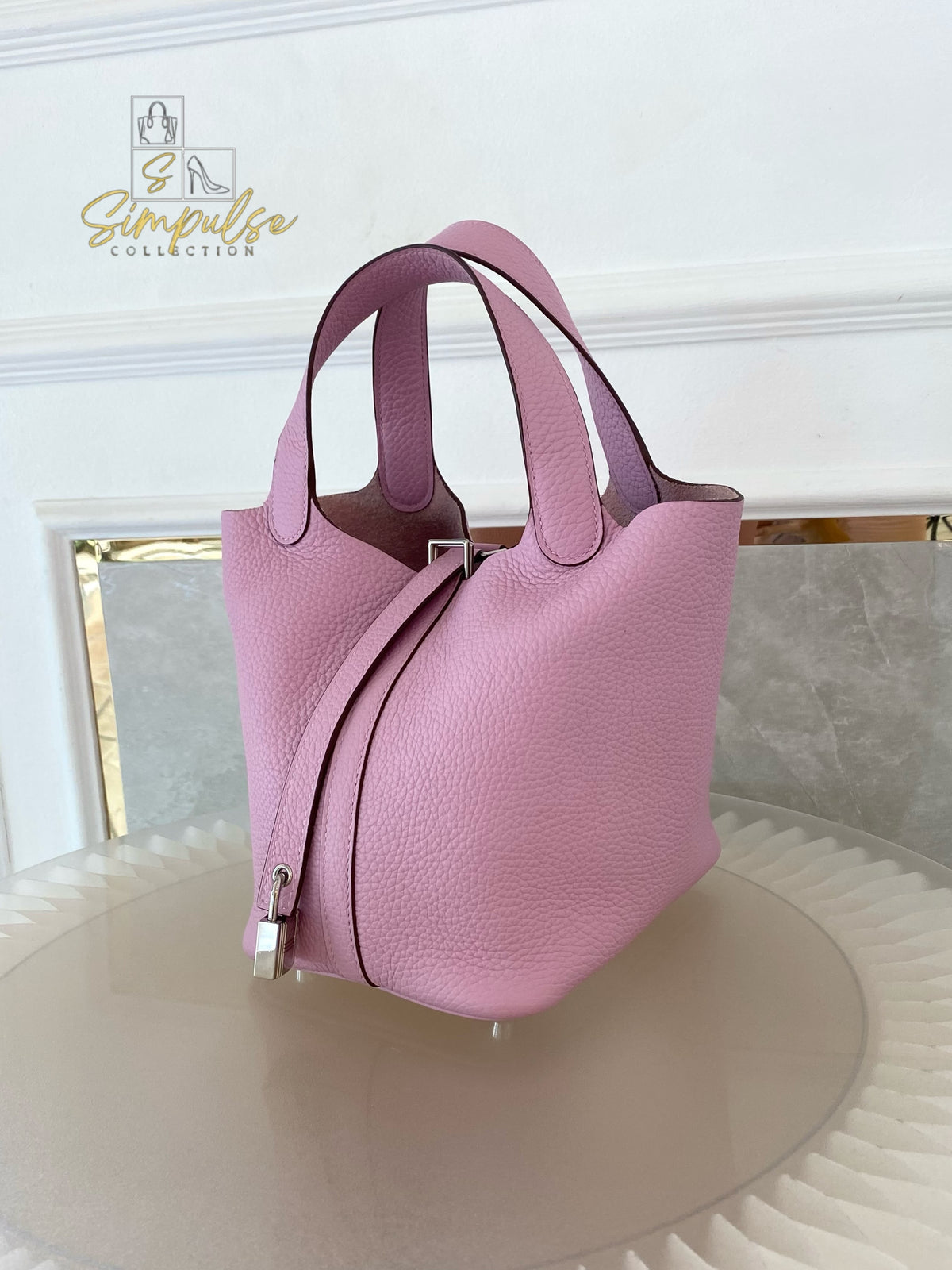 HERMES PICOTIN 18 MAUVE SYLVESTRE CLEMENCE PALLADIUM HARDWARE