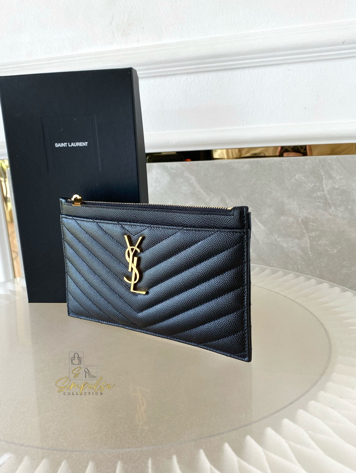 Yves Saint Laurent Cassandre Matelasse Monogram Bill Pouch